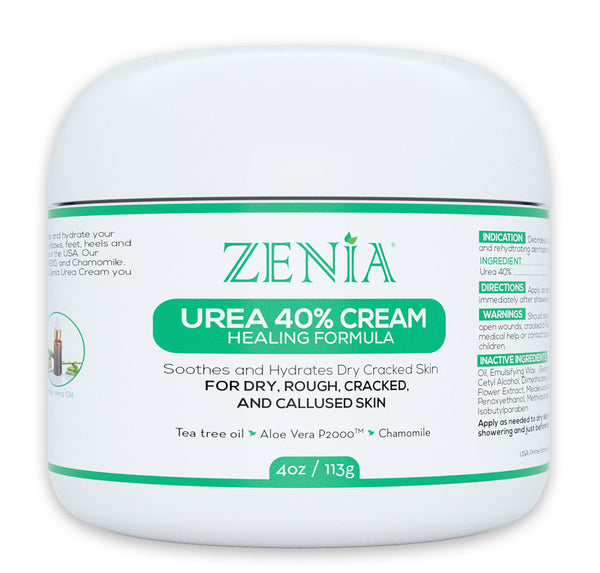 Zenia Urea 40% Cream 4oz Callus Treatment Hydrate Dry, Rough & Cracked Skin