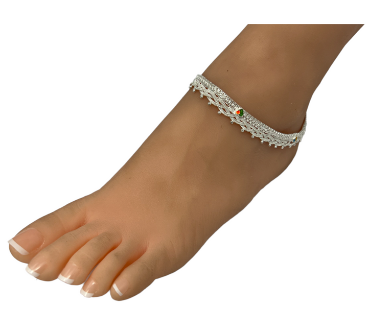 A8 - Pair of Anklets Payal with meenakari work - Zenia Creations