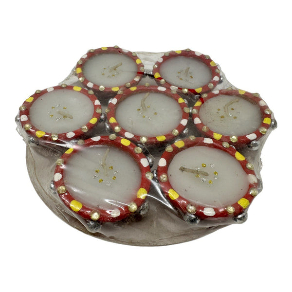 Colorful Clay Diya 7 pieces for Diwali, poojas, weddings decorations #11