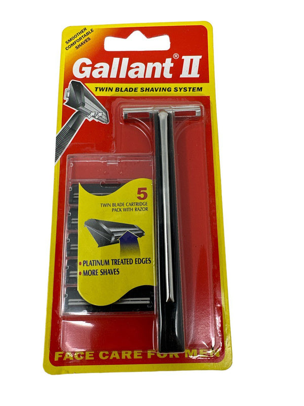 GALLANT II Twin Blade Shaving Razor with 5 Platinum Cartridge