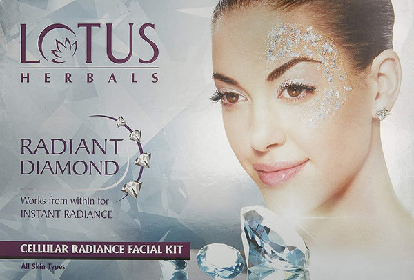 Lotus Herbals Radiant Diamond Facial Kit With Diamond Dust 37g