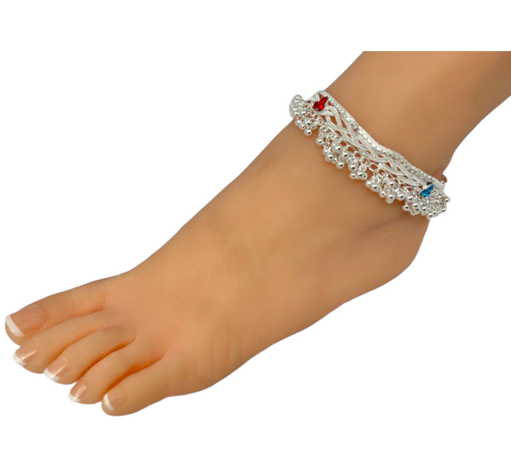 M-8  Pair of Anklets Payal Indian Jewelry - Zenia Creations