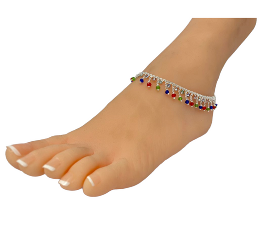 M-9  Pair of Anklets Payal Indian Jewelry - Zenia Creations