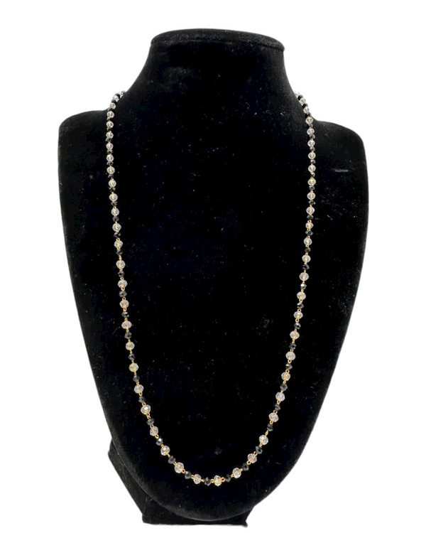 Black and Clear Hydro Beads Necklace Chain