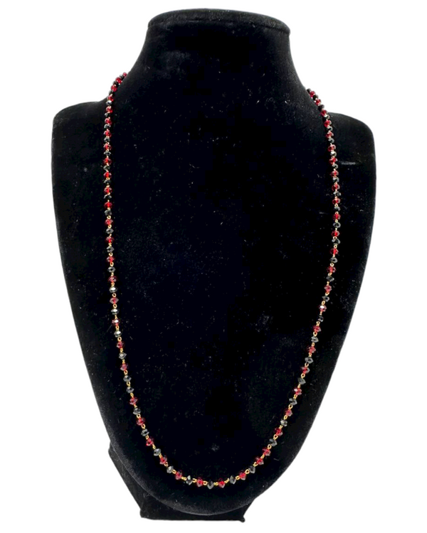 Red and Black Hydro Beads Necklace Chain