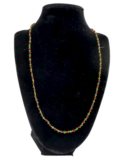 Red And Green Hydro Beads Necklace Chain