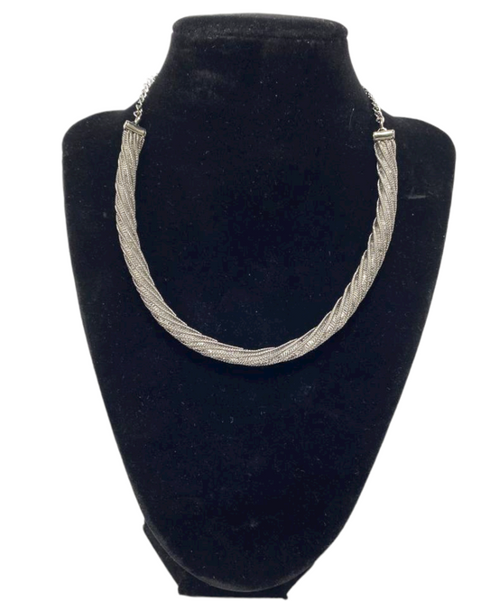 Silver Twisted Mesh Necklace Chain