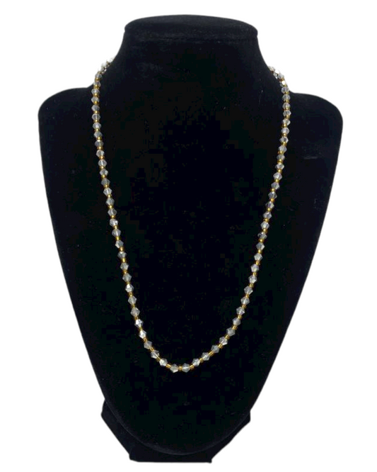 Silver Grey Onyx Beads Necklace Chain