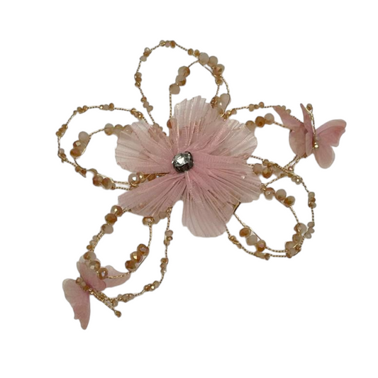 Hair Style Flower & Butterfly Clip/ Pin Decoration Or Updo #2077