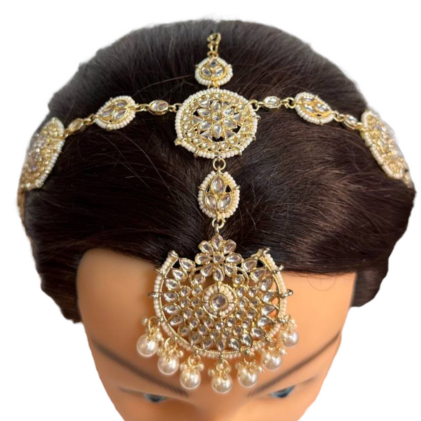 Gold Kundan Sheeshphool Sheesh Phool Matha Patti Mang TikkaIndian Jewelry #SP19