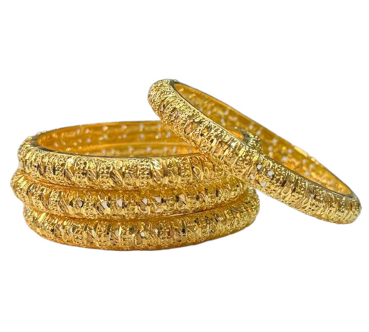 24k 1 Gram Gold Plated Hand Crafted 4pc Bangles Set GB4