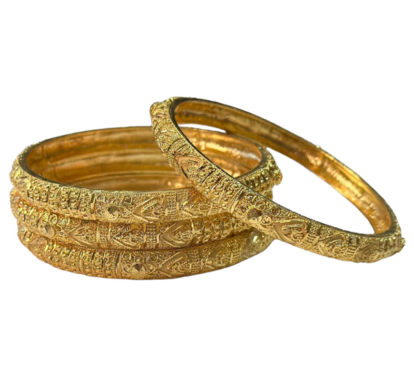 24k 1 Gram Gold Plated Hand Crafted 4pc Bangles Set GB9