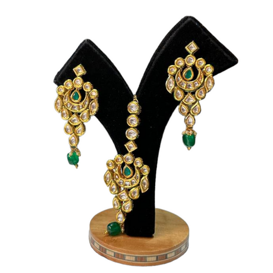 Kundan Set With Back Meenakari Earring And Mang Tikka Set #KEMS5