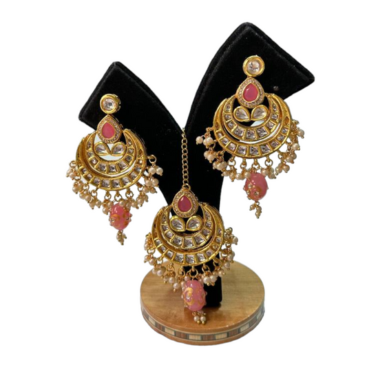 Kundan Set With Back Meenakari Earring And Mang Tikka Set #KEMS6