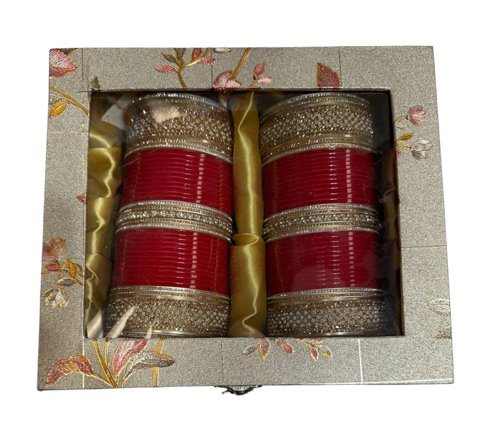 Bridal Red Punjabi Chooda Churiyan Plastic Kangan Bangles Set With Gift Box PB1