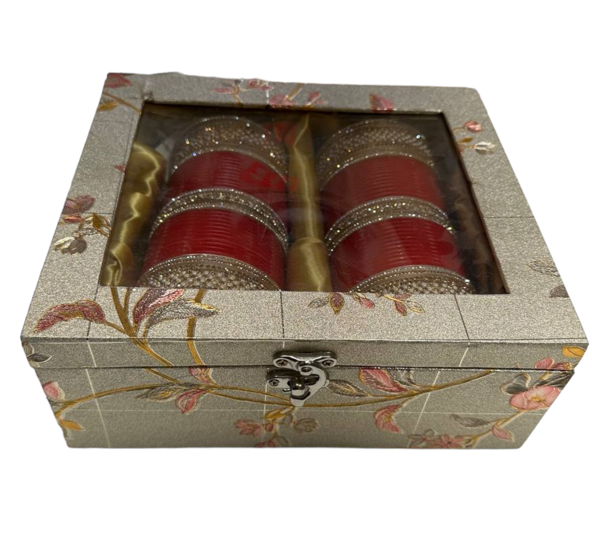Bridal Red Punjabi Chooda Churiyan Plastic Kangan Bangles Set With Gift Box PB1