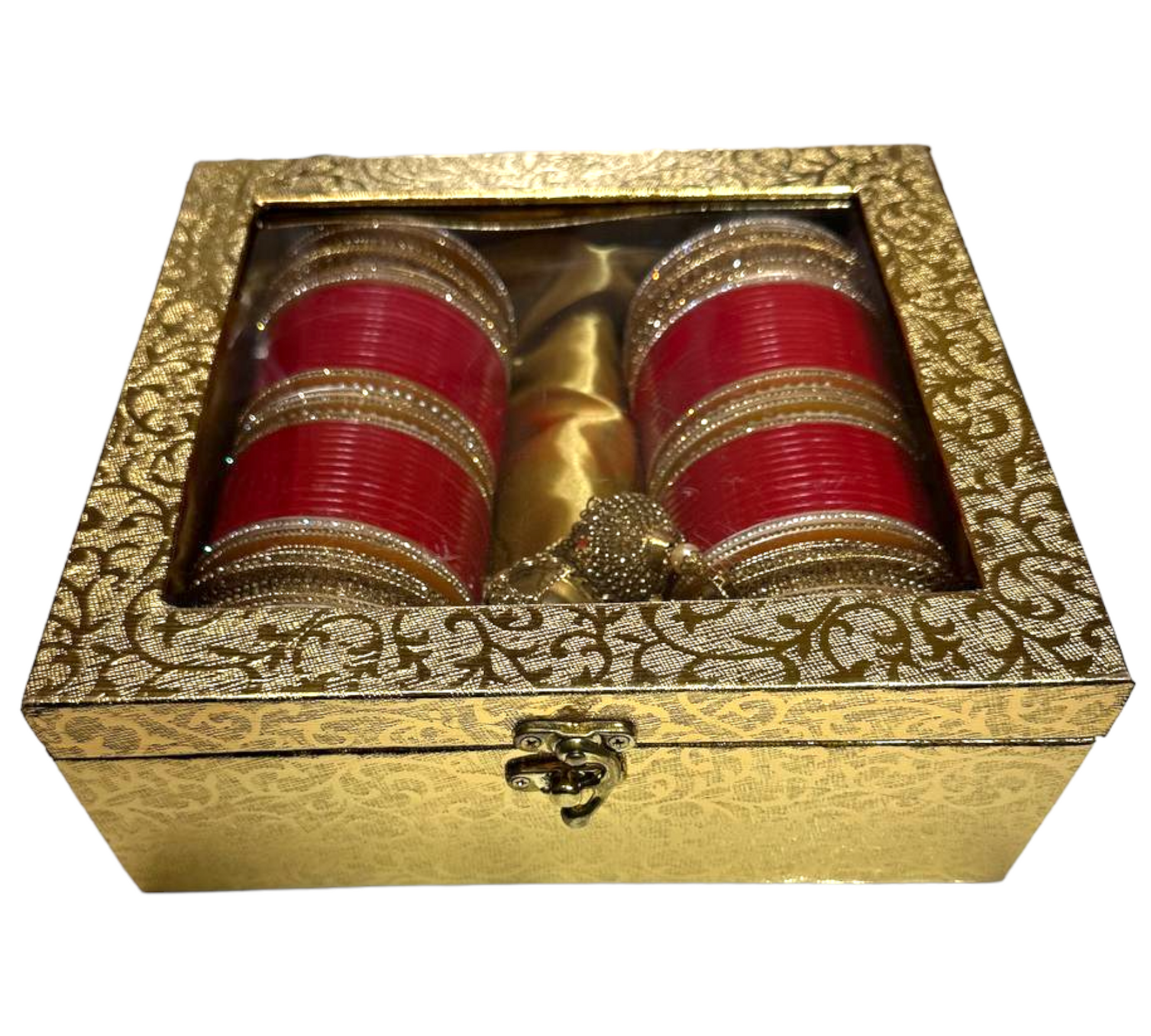 Bridal Red Punjabi Chooda Churiyan Bangles Set With Kalire & Gift Box #PB2