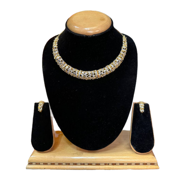 Hasli Style AD/CZ American Diamond Necklace & Earring Set ADS47