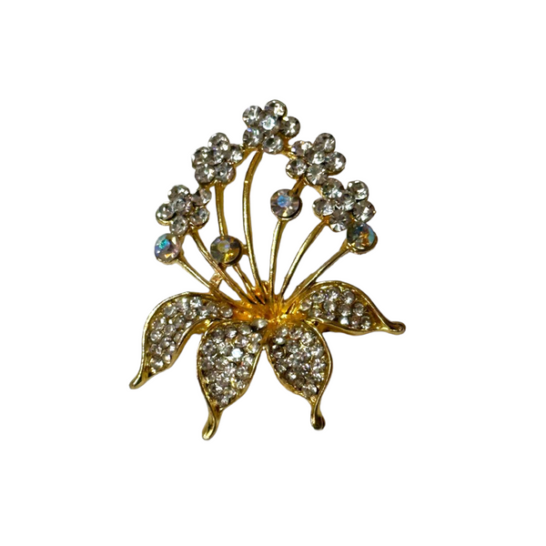 Gold Brooch With Stones To Put on Saree Hijaab Dupatta B4