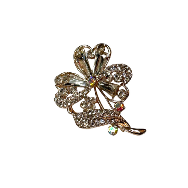 Rose Gold Brooch With Stones To Put on Saree Hijaab Dupatta B5