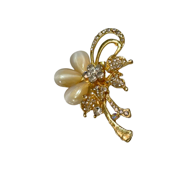 Gold Brooch With Stones To Put on Saree Hijaab Dupatta B7