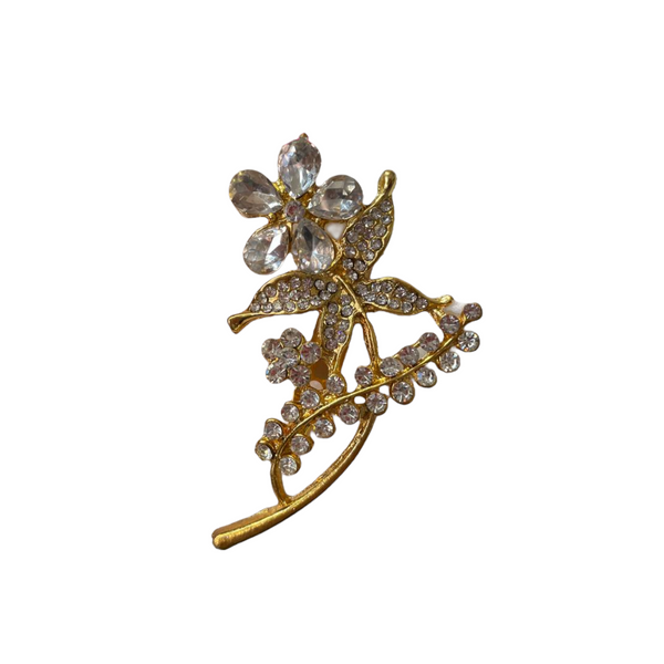 Gold Brooch With Stones To Put on Saree Hijaab Dupatta B3