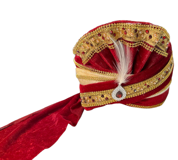 Indian Wedding Velvet Pagri Pagadi Petha Men Sherwani Safa Turban #21