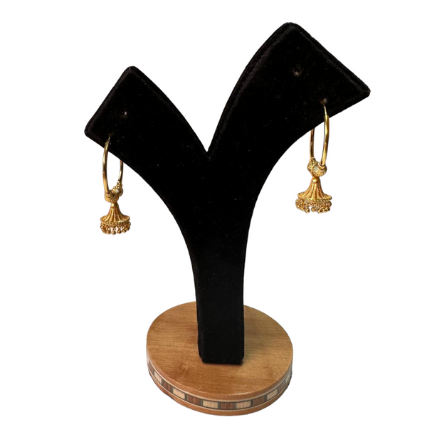 Gold Plated Hand Crafted Hoop Jumka Earring GPH1
