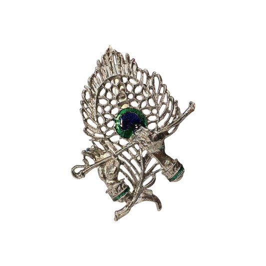 Men Morpankh Bansuri Meenakari Brooch For Wedding Groom Dulha Sherwani MB4