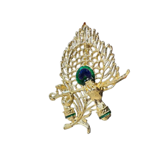 Men Morpankh Bansuri Meenakari Brooch For Wedding Groom Dulha Sherwani MB4