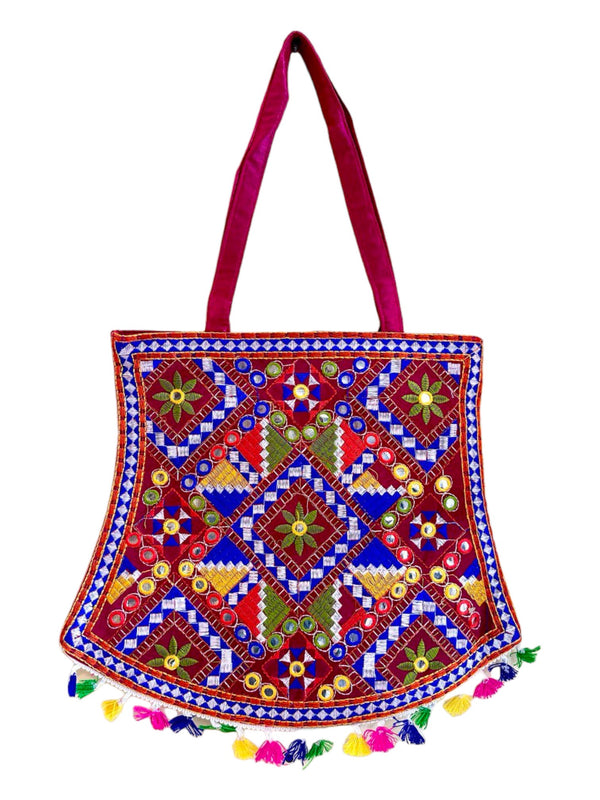 Handcrafted Handmade Bag India Rajasthani Pink Hand Tote Bag Purse #HB33