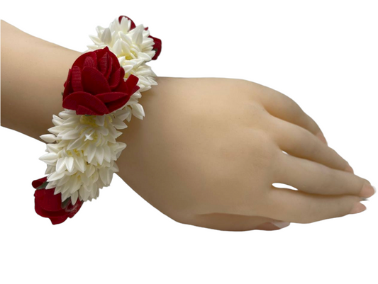 Indian Artificial Strechable Scented Flower Gajra Bracelet Or For Hair Bun