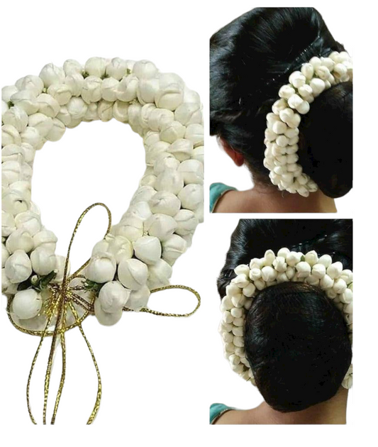 Indian Artificial White Mogra Gajra Flowers For Hands or Hair Juda