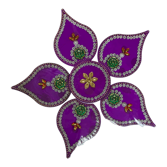 Acrylic Design Purple Rangoli Floor Decoration #R3