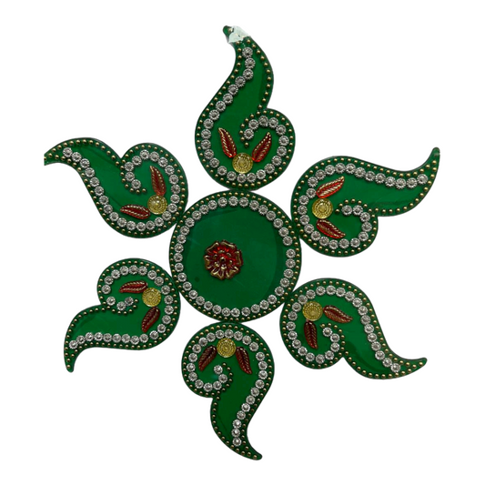 Acrylic Design Green Rangoli Floor Decoration #R8