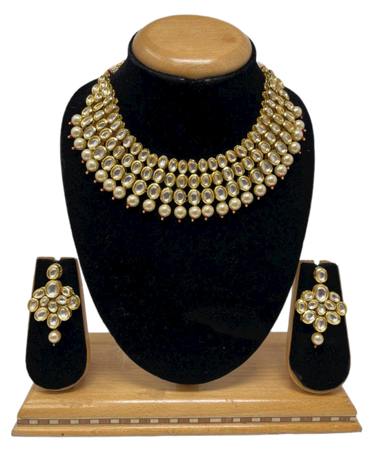 Real Kundan Necklace and Earrings Set with Back Minakari #KS4