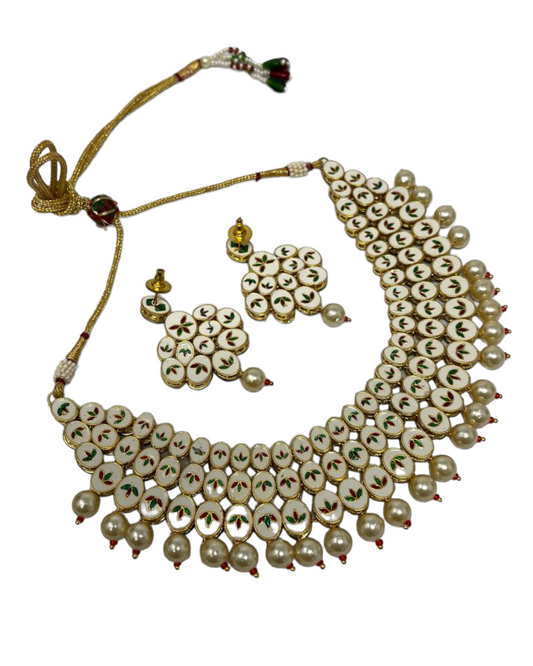 Real Kundan Necklace and Earrings Set with Back Minakari #KS4