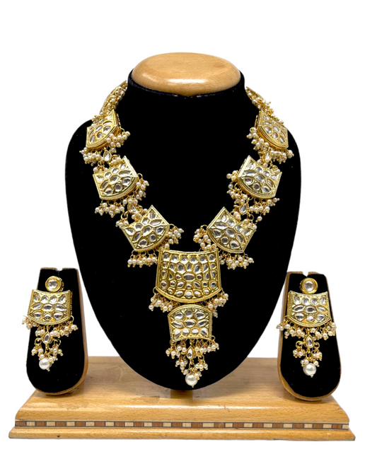 Kundan Necklace and Earrings Set With Back Minakari  #KS7