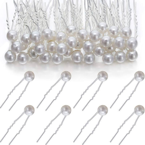 U Hair Decoration Pins with Pearls Bridal for Brides Bridesmaids Hair Style #HP1