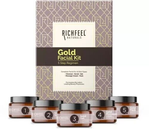 250g Richfeel Naturals 5 Steps Regimen Gold Facial Kit
