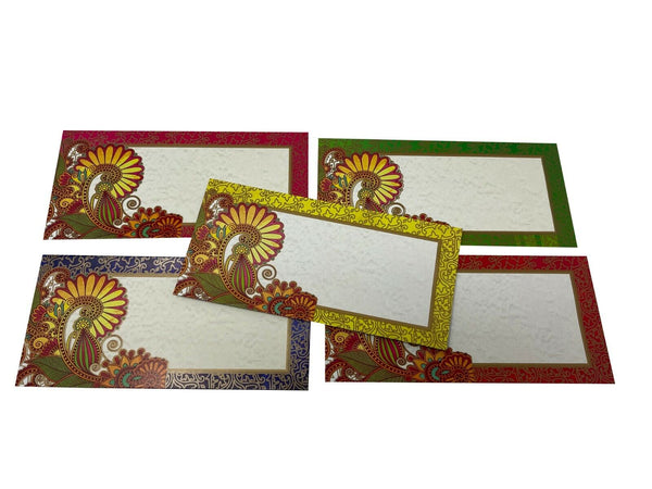 PACK OF 5 Cash Shagun Bandhani Eid Envelopes Favor Indian Wedding Eid Gift #1005