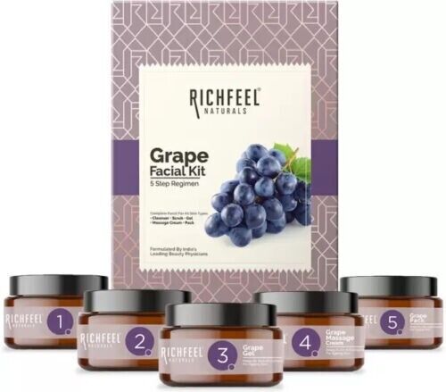 250g Richfeel Naturals 5 Steps Grape Facial Kit