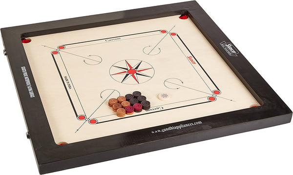 Surco Prime Champion Carrom Board with Coins and Striker, 16mm Imported Ply