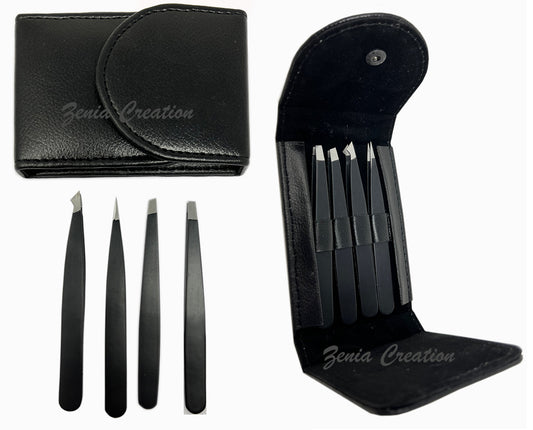 4 pc Eyebrow Tweezer kit set Gift Packs Multipurpose Tweezer kit