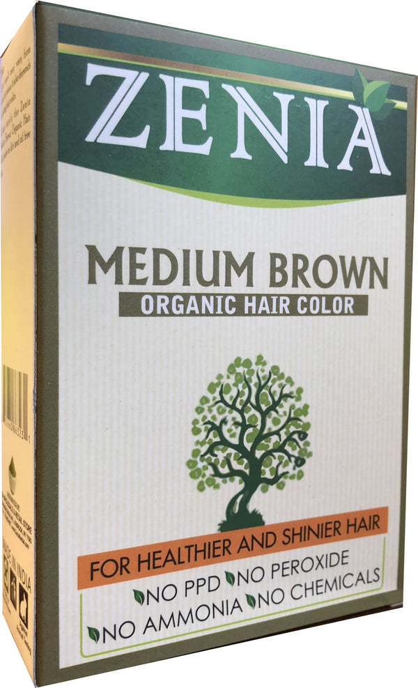 Zenia Organic Henna Hair Color Medium Brown 100g
